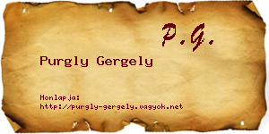 Purgly Gergely névjegykártya