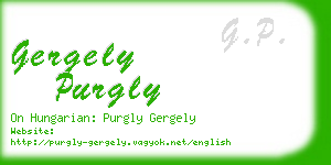 gergely purgly business card